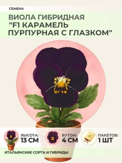 Семена Виолы "F1 Карамель Пурпурная с глазком" - 1 пакет