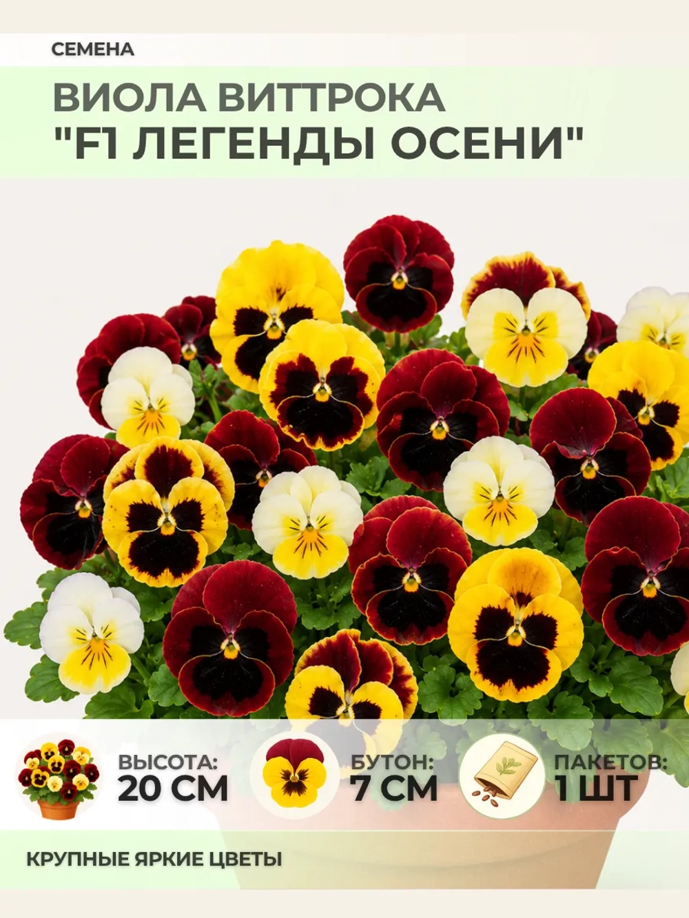 Семена Виолы Виттрока "F1 Легенды Осени" - 1 пакет