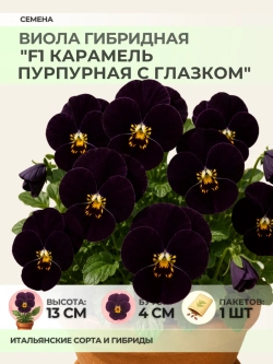 Семена Виолы "F1 Карамель Пурпурная с глазком" - 1 пакет