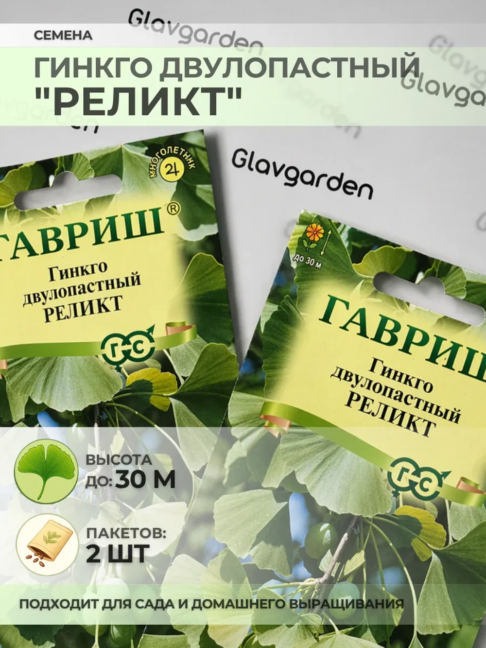 Семена Гинкго Двулопастный "Реликт" - 2 пакета