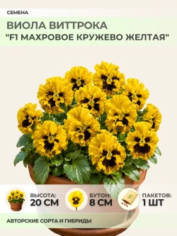 Семена Виолы "F1 Махровое кружево Жёлтая" - 1 пакет