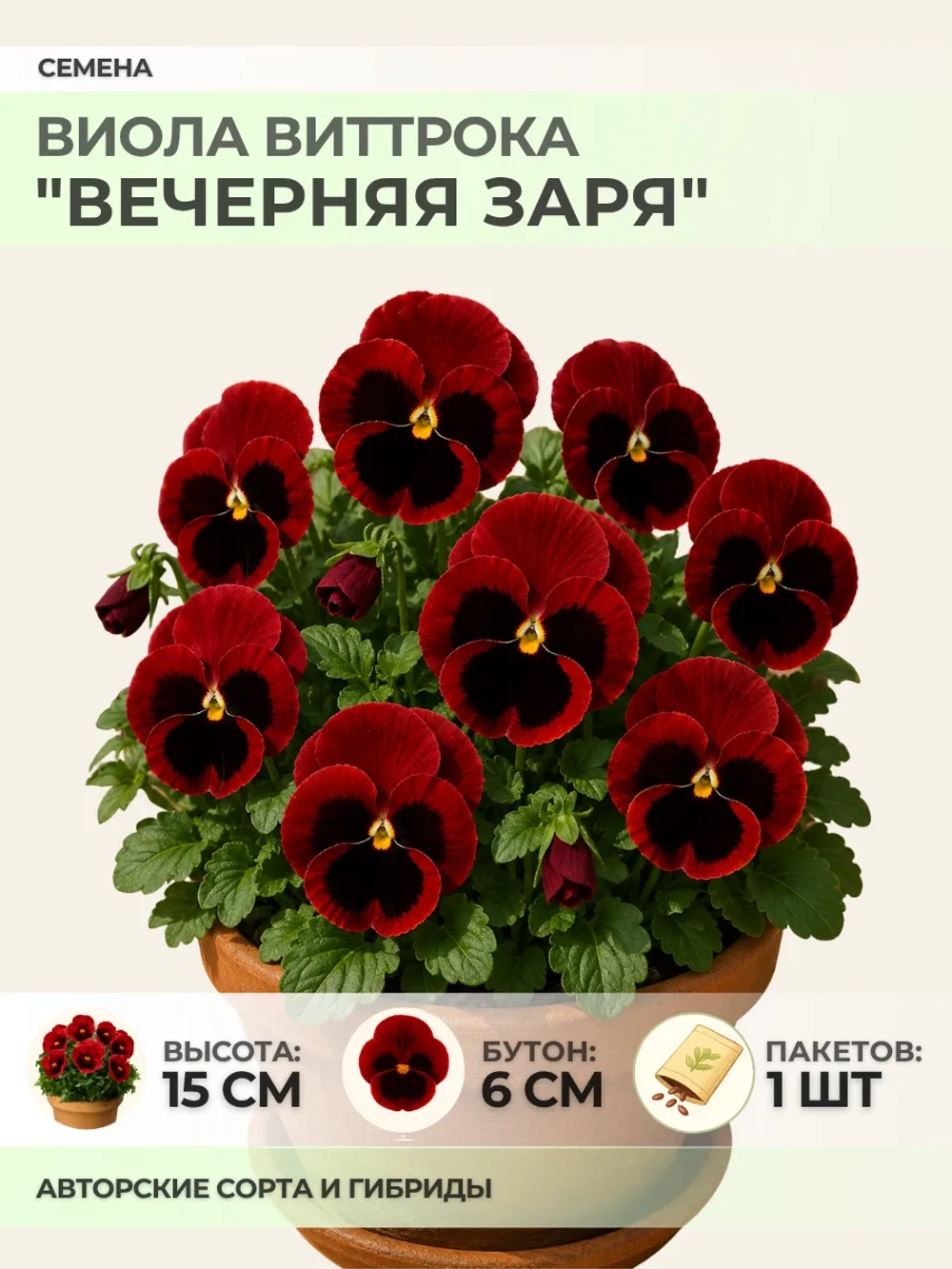 Семена Виолы Виттрока "Вечерняя Заря" - 1 пакет
