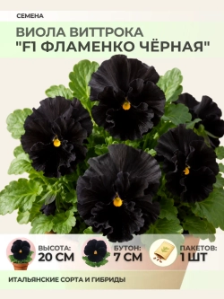 Семена Виолы Виттрока "F1 Фламенко Чёрная" - 1 пакет