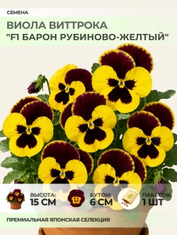 Семена Виолы Виттрока "F1 Барон Рубиново-жёлтый" - 1 пакет
